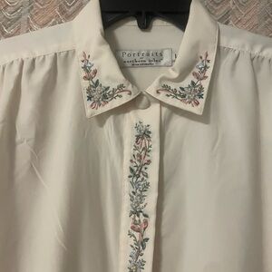 Embroidered Cream Blouse